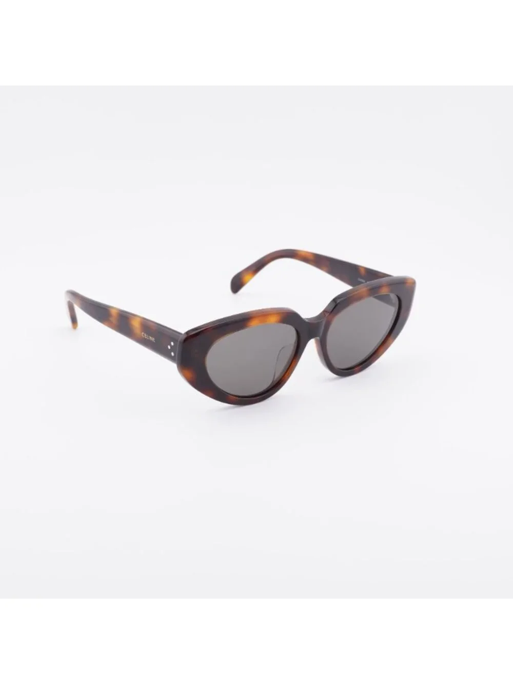 Celine CL40286F 53A Sunglasses Havana Cat Eye Frame, Grey Lenses
